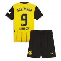 Stroje piłkarskie Borussia Dortmund Serhou Guirassy #9 Koszulka Podstawowej dla dzieci 2024-25 Krótki Rękaw (+ szorty)